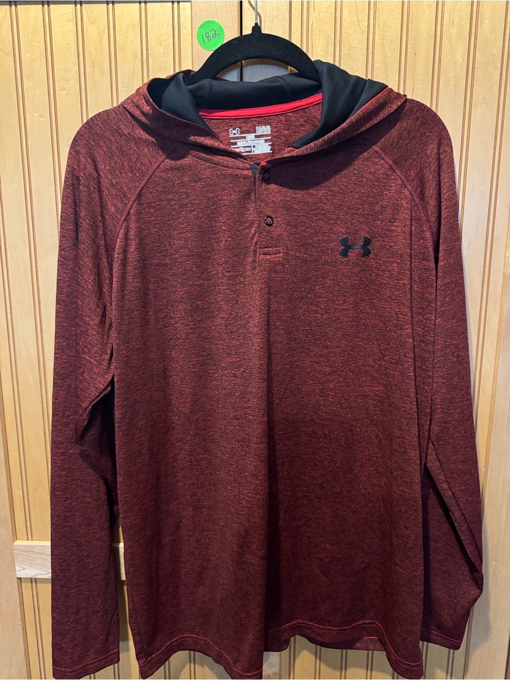 LG Men’s Maroon Heather Hooded Long-Sleeve Shirt
